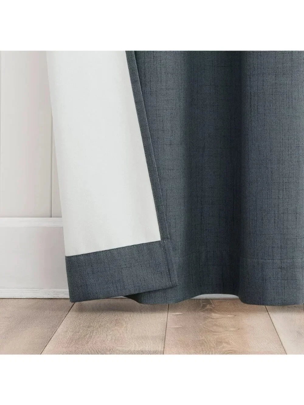 Sun Zero Arlander Blackout Heather Blue Grommet Hang Curtain Panel 40